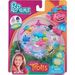 Kids 8 Mini Figures 4 Icon Beads and 2 Connector Tubes Trolls Pop'Ems